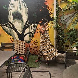 Plaid maxi dress with scrunch detail on the split from asos